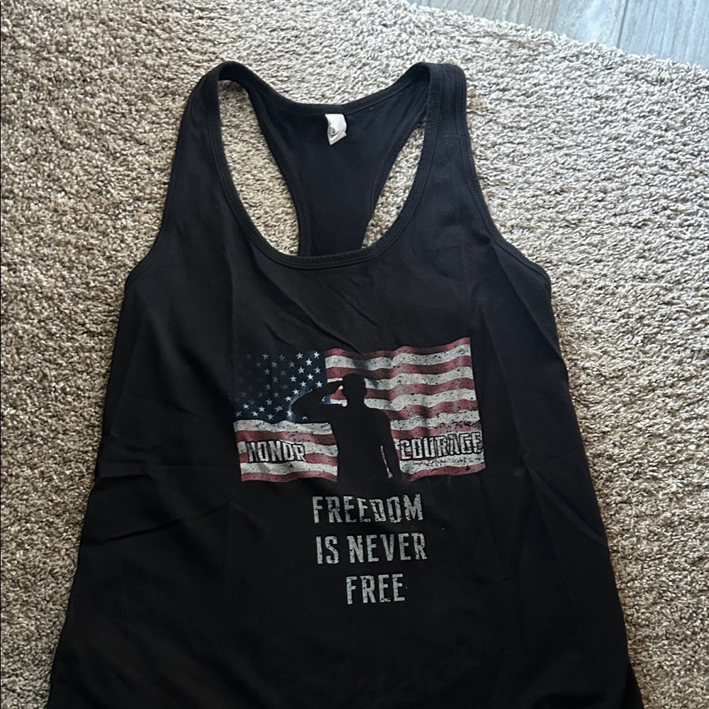 Black Freedom Graphic Tank Top